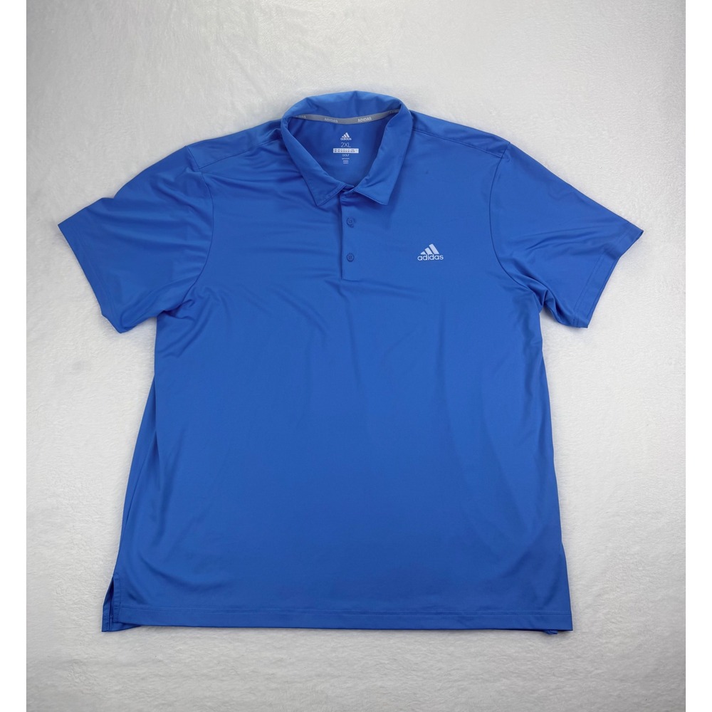Adidas Golf Polo Shirt Mens 2XL Blue Short Sleeve Performance Athletic Top - Picture 1 of 9
